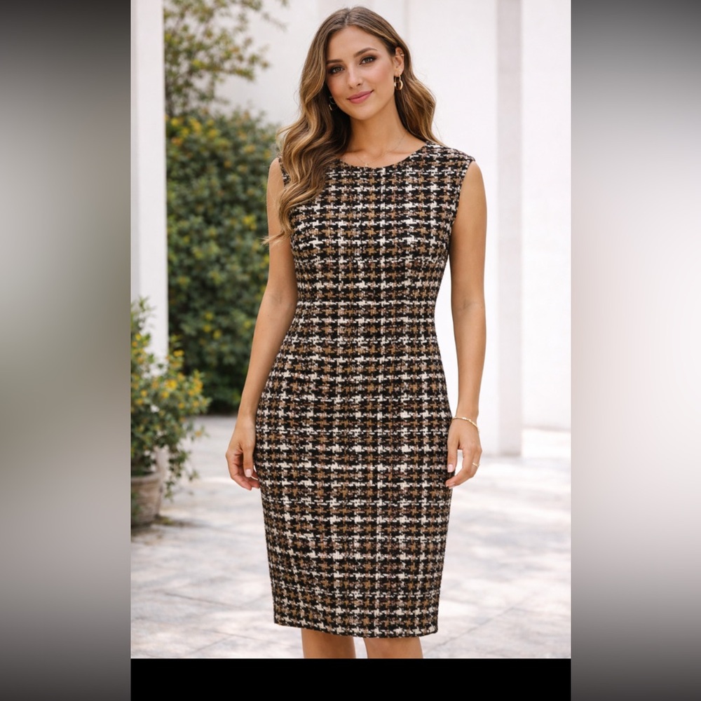Kate Hill sleeveless dress. Good condition
Black/brown/white